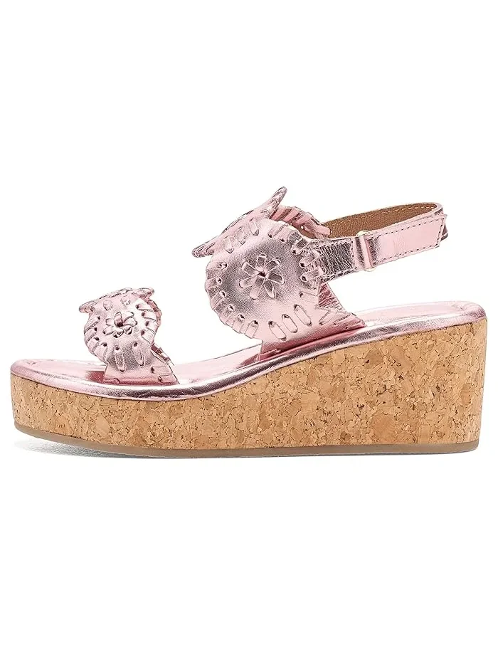Босоножки на каблуке Lauren High Wedge Jack Rogers Kids — изображение 4 из 4, розовый
