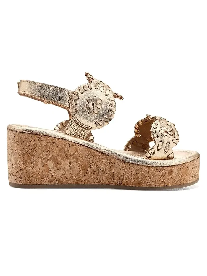 Босоножки на каблуке Lauren High Wedge Jack Rogers Kids — изображение 3 из 4, серебристый