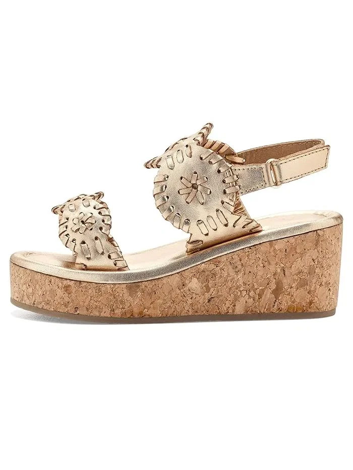 Босоножки на каблуке Lauren High Wedge Jack Rogers Kids — изображение 4 из 4, серебристый