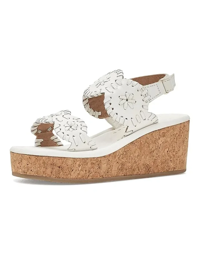 Босоножки на каблуке Lauren High Wedge Jack Rogers Kids — изображение 1 из 4, белый