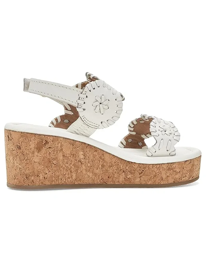 Босоножки на каблуке Lauren High Wedge Jack Rogers Kids — изображение 3 из 4, белый