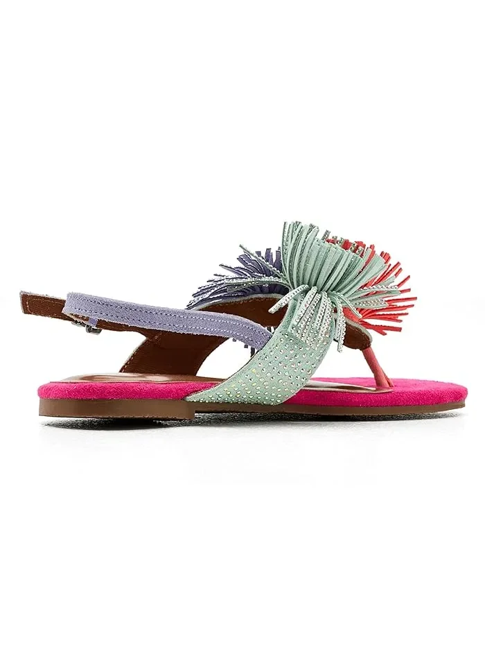 Сандалии с бахромой Mini Fringe Kurt Geiger London Kids — изображение 3 из 4, мульти