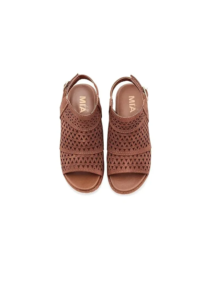 Босоножки на каблуке Mollee Mia Kids — изображение 2 из 4, коричневый