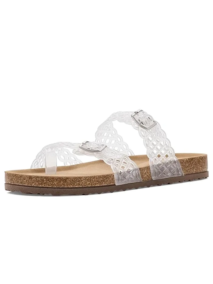 Сандалии блестящие ремешки Beach Steve Madden Kids — изображение 1 из 4, прозрачный
