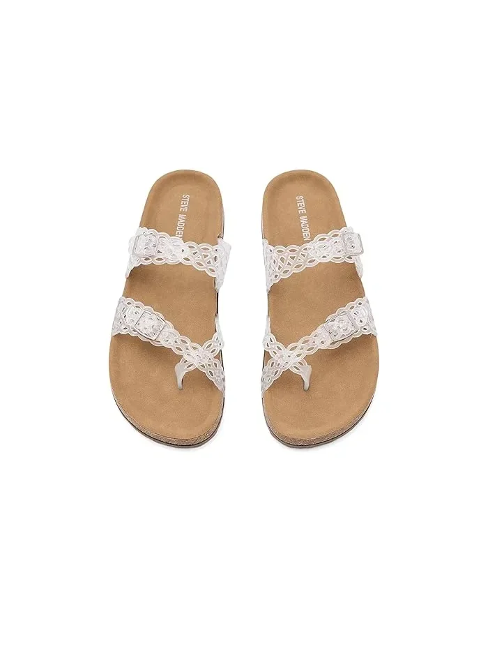 Сандалии блестящие ремешки Beach Steve Madden Kids — изображение 2 из 4, прозрачный