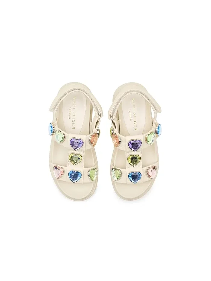 Сандалии Mini Orson Hearts Kurt Geiger London Kids — изображение 2 из 4, кость