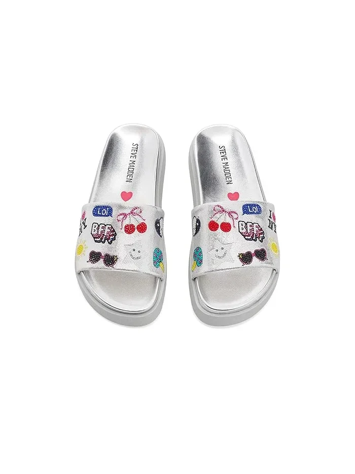 Сандалии с вышивкой Fifii Steve Madden Kids — изображение 2 из 4, серебряный