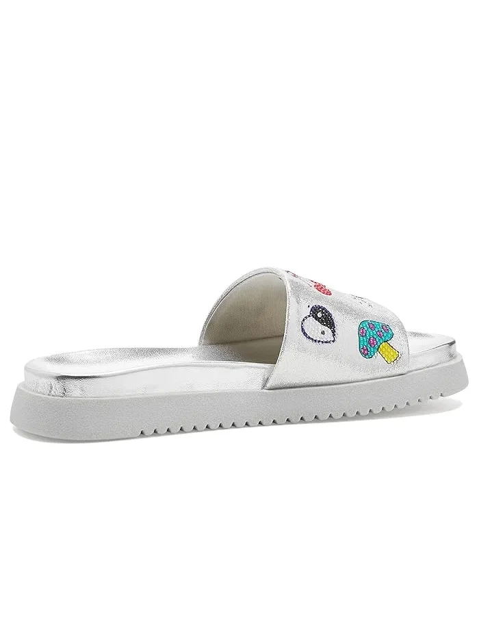 Сандалии с вышивкой Fifii Steve Madden Kids — изображение 3 из 4, серебряный