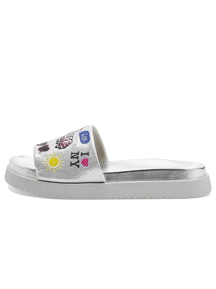 Сандалии с вышивкой Fifii Steve Madden Kids — изображение 4 из 4, серебряный