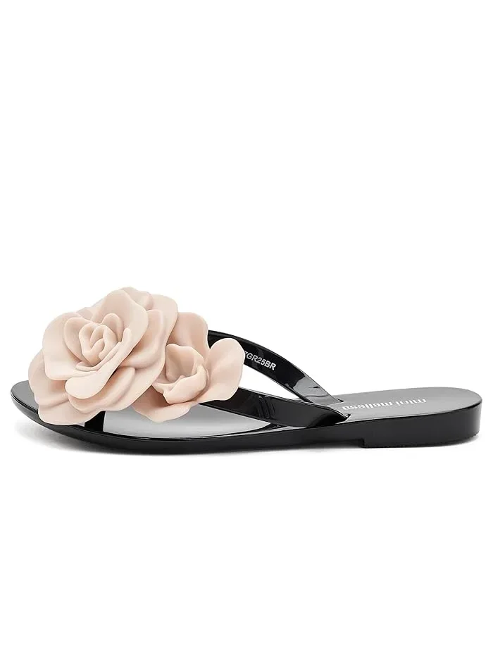Сандалии с цветами Harmonic Petals Mini Melissa — изображение 4 из 4, черный/бежевый