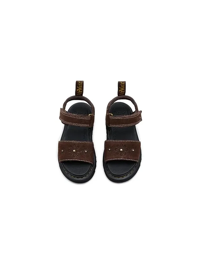 Сандалии с цветочным декором Marlowe Flower J Dr. Martens Kid's Collection — изображение 2 из 4, коричневый