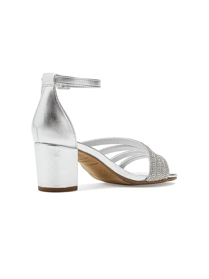 Туфли на каблуке с декором Haze Steve Madden Kids — изображение 3 из 4, серебряный