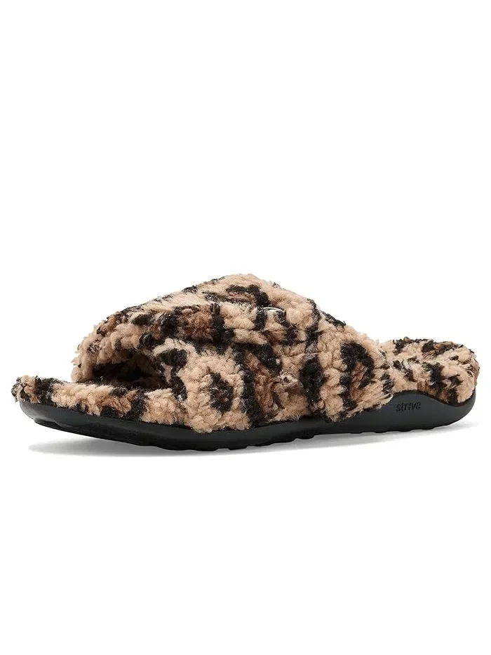 Тапочки с открытым носком Zoey Strive, Leopard — изображение 1 из 4, леопардовый