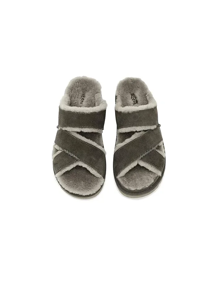 Тапочки Greenport Cross Strap Slide UGG — изображение 2 из 4, дымчатый