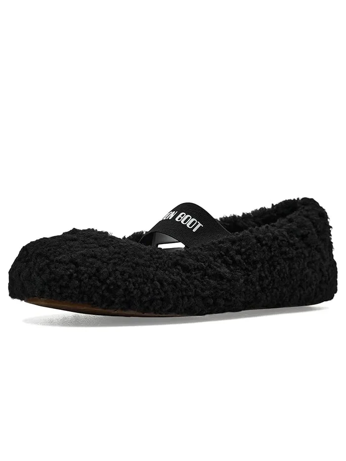Тапочки балетки Shearling Ballerina MOON BOOT — черный