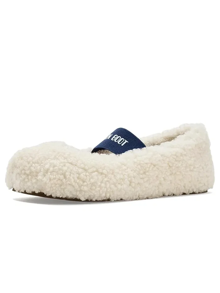 Тапочки балетки Shearling Ballerina MOON BOOT — белый