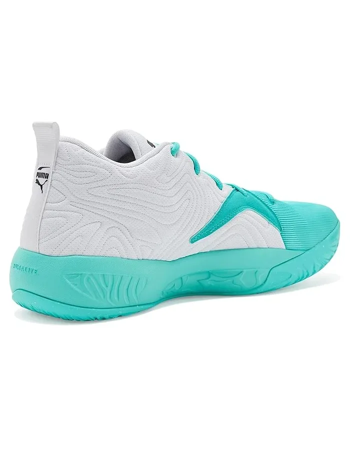 Кроссовки баскетбольные Court Pro 3 PUMA — изображение 3 из 4, белый/черный/голубой