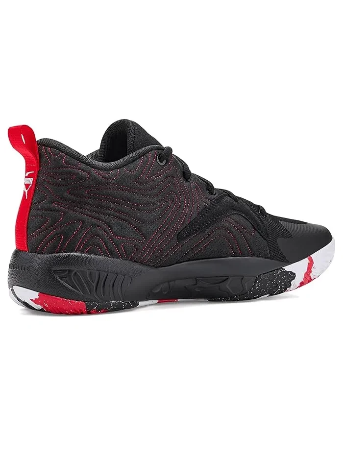 Кроссовки баскетбольные Court Pro 3 PUMA — изображение 3 из 4, черный/белый/красный