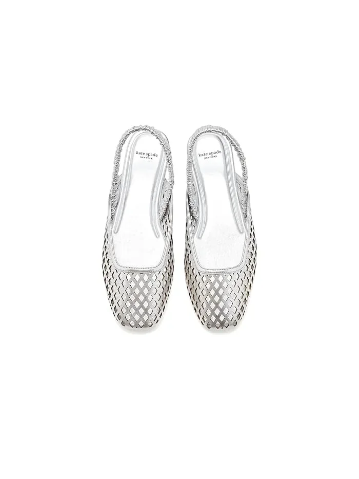 Туфли балетки Eloise Slingback Flats Kate Spade New York — изображение 2 из 4, серебряный