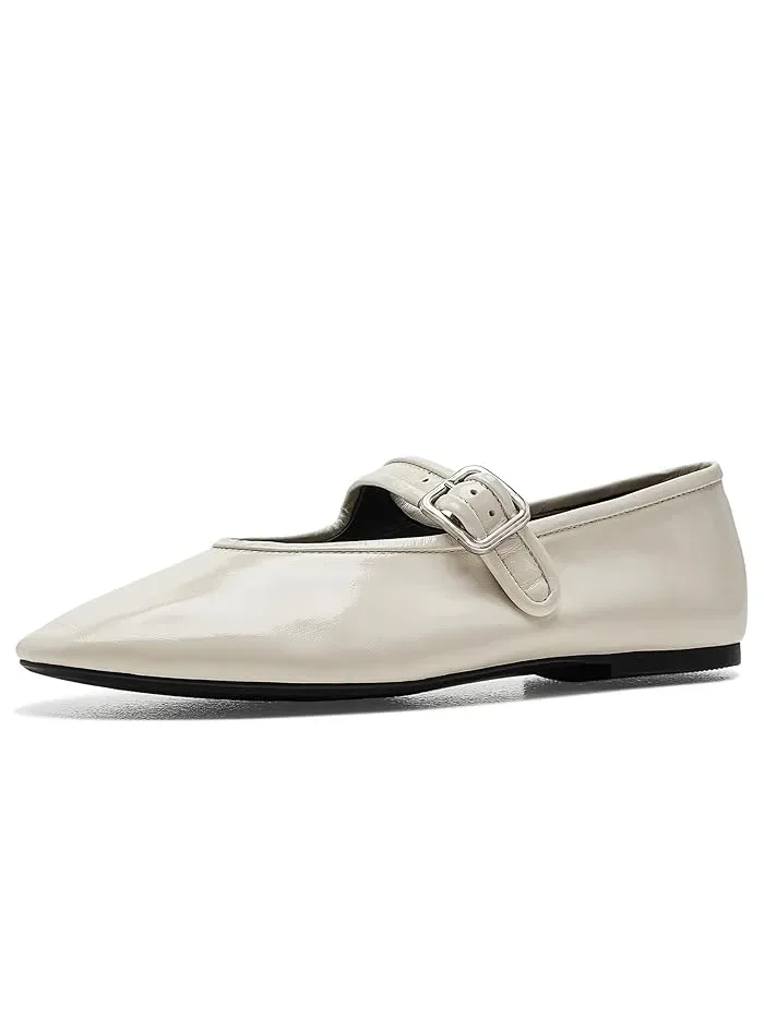 Туфли балетки кожаные Ashley Mary Jane Flats Amie Rafa — белый