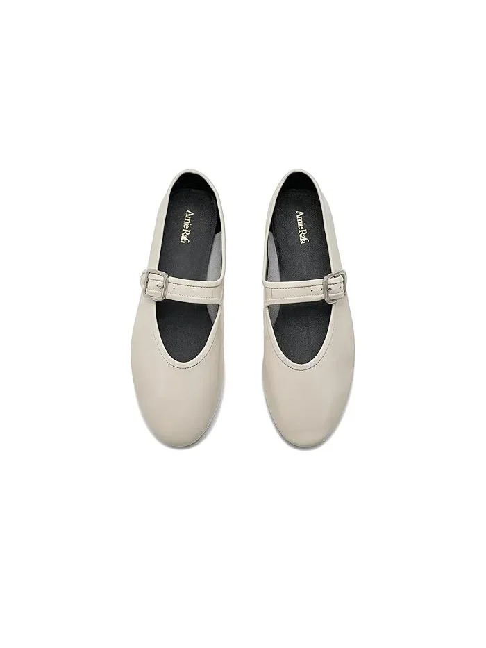 Туфли балетки кожаные Ashley Mary Jane Flats Amie Rafa — изображение 2 из 4, белый