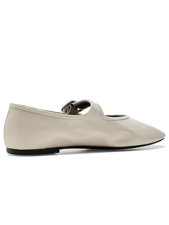 Туфли балетки кожаные Ashley Mary Jane Flats Amie Rafa — изображение 3 из 4, белый