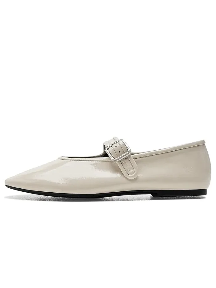 Туфли балетки кожаные Ashley Mary Jane Flats Amie Rafa — изображение 4 из 4, белый