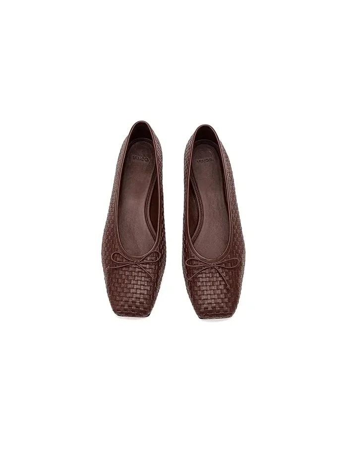Туфли балетки плетеные Darla Weave Vince — изображение 2 из 4, коричневый