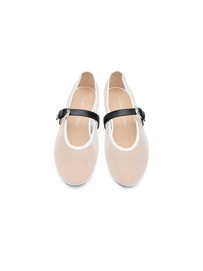 Туфли балетки Maryjane Sai Bareitall Stuart Weitzman — изображение 2 из 4, белый//черный