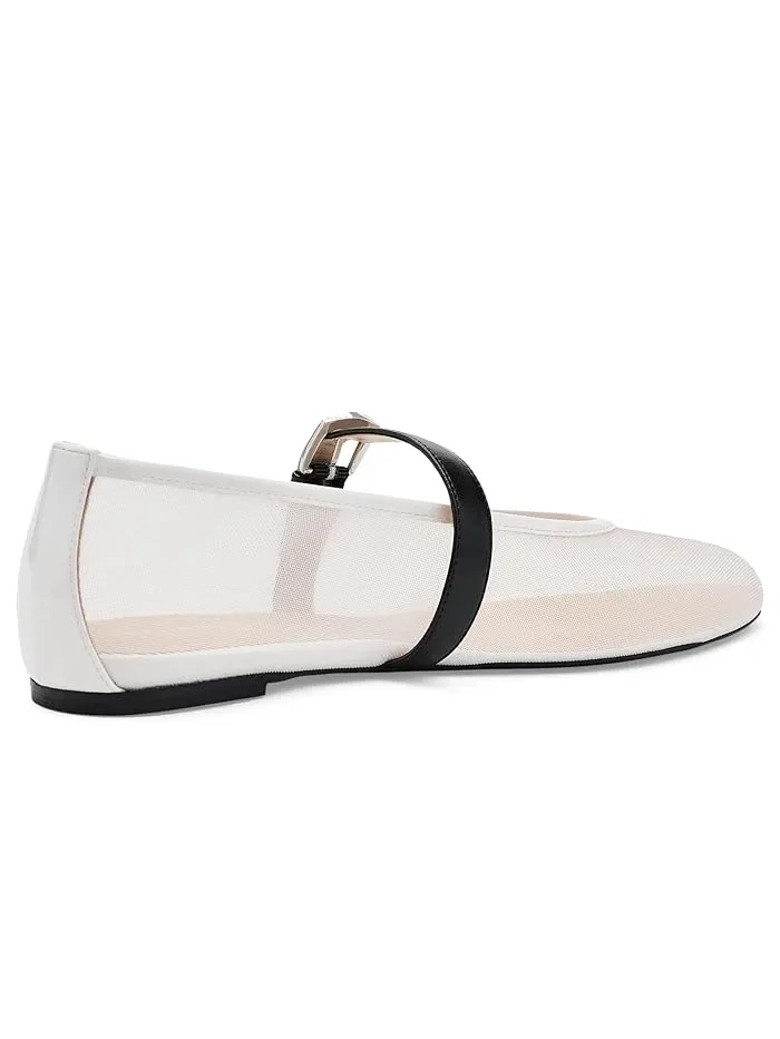 Туфли балетки Maryjane Sai Bareitall Stuart Weitzman — изображение 3 из 4, белый//черный
