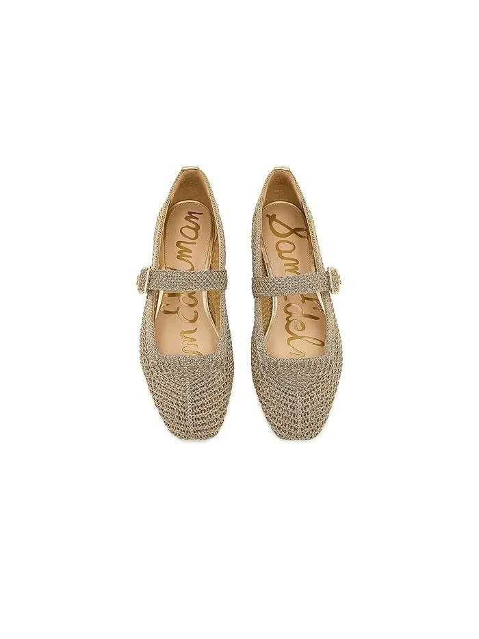 Балетки вязаные Michaela Knit Sam Edelman — изображение 2 из 4, золотистый