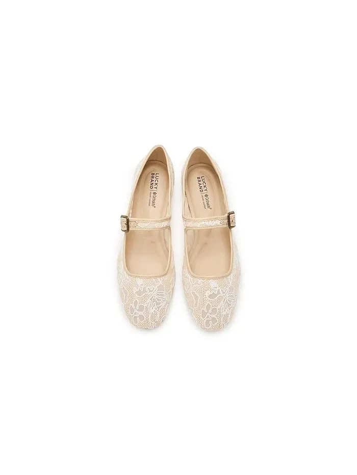 Балетки с кружевом Tannyr Floral Lace Sandal Lucky Brand — изображение 2 из 4, натуральный