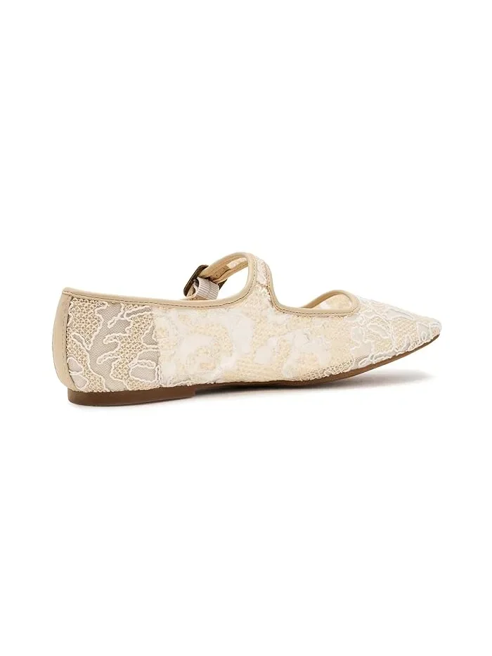 Балетки с кружевом Tannyr Floral Lace Sandal Lucky Brand — изображение 3 из 4, натуральный