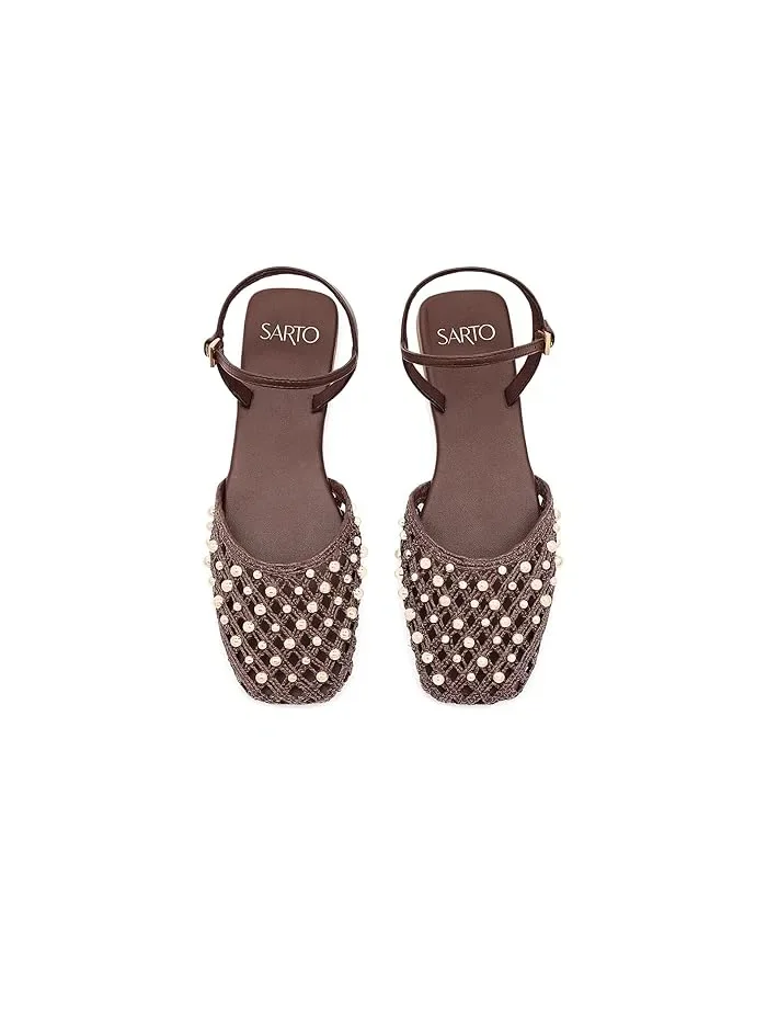 Балетки с ремешком Inali Strappy Franco Sarto — изображение 2 из 4, коричневый