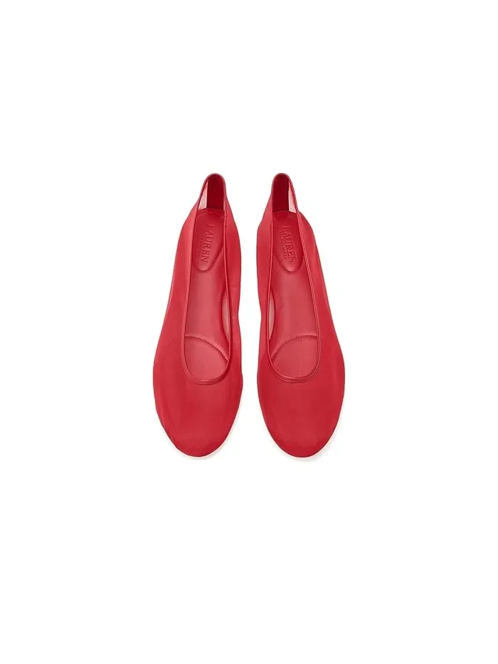 Туфли балетки с кожаной отделкой Jayna Lauren Ralph Lauren — изображение 2 из 4, красный