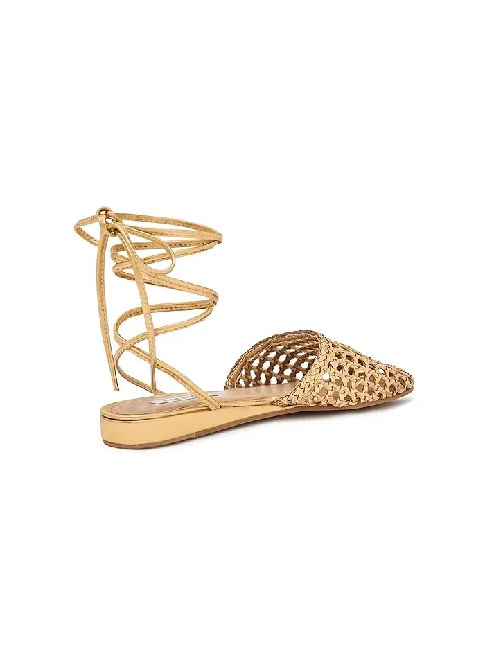 Туфли балетки с завязками Flutter Steve Madden — изображение 2 из 4, натуральный/золотистый