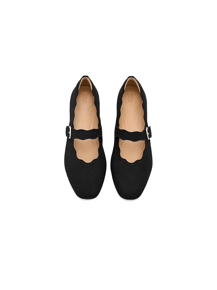 Туфли Мэри Джейн волновой кант Delicato Wave-Edge Canvas FitFlop — изображение 2 из 4, черный