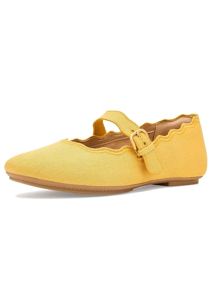 Туфли балетки с волнообразным кантом Delicato Wave-Edge Canvas Mary Janes FitFlop