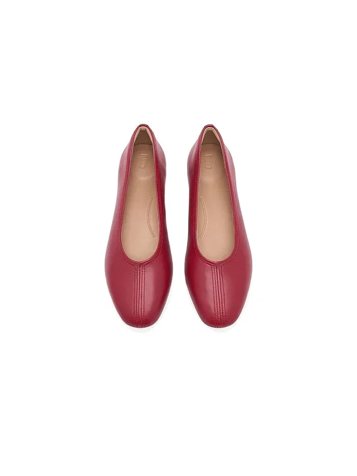 Балетки кожаные Delicato High-Cut FitFlop — изображение 2 из 4, жженый ягодный