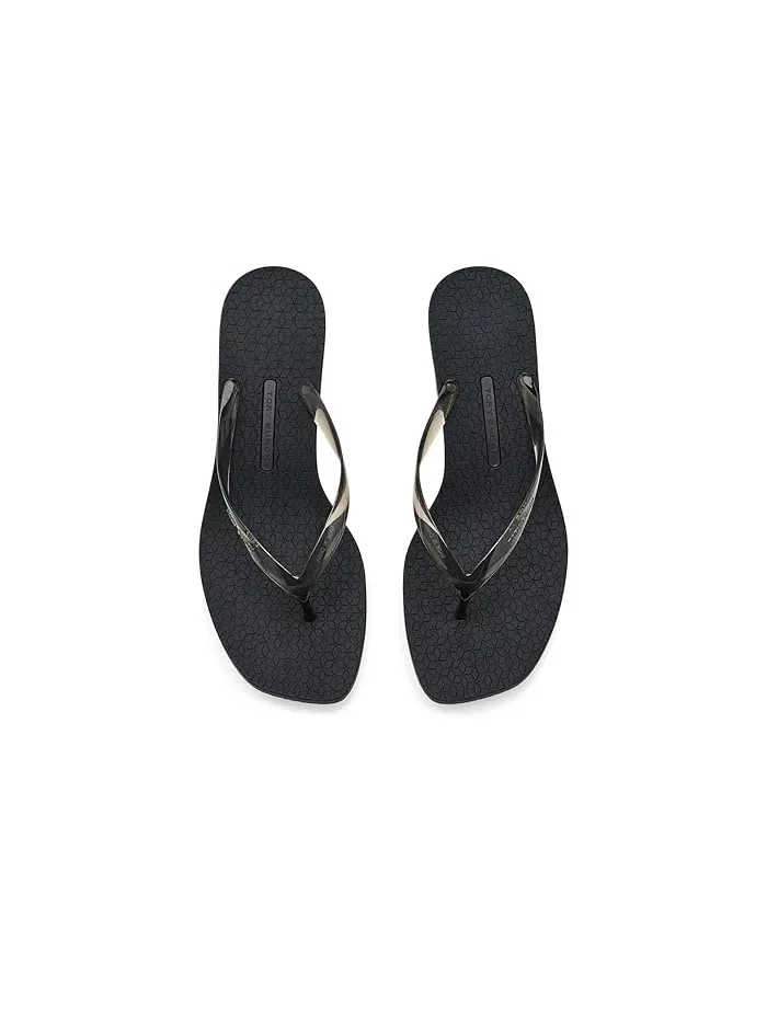 Шлепанцы на каблуке Jelly Heels Flip-Flops 40mm Tory Burch — изображение 2 из 4, кремовый/черный/кремовый