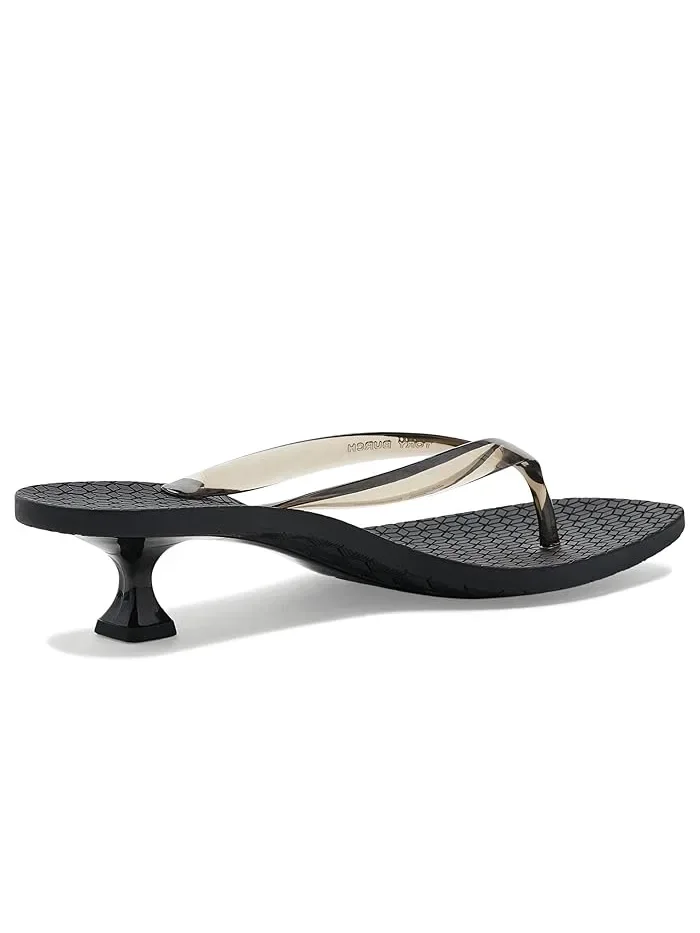 Шлепанцы на каблуке Jelly Heels Flip-Flops 40mm Tory Burch — изображение 3 из 4, кремовый/черный/кремовый