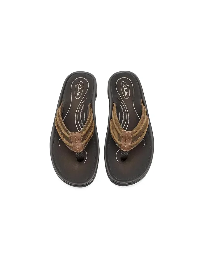 Шлепки кожаные Wesley Surf Clarks — изображение 2 из 4, бежевый