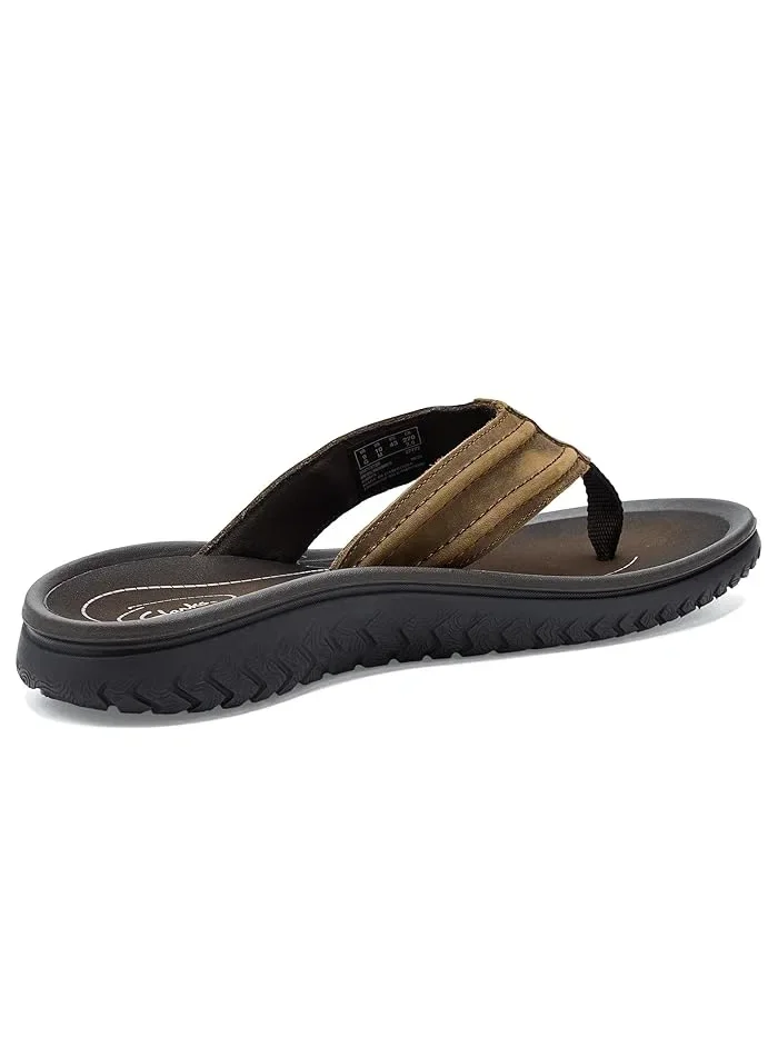 Шлепки кожаные Wesley Surf Clarks — изображение 3 из 4, бежевый