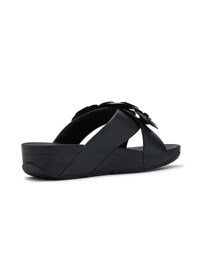 Шлепанцы с цветочным дизайном Lulu Flower Cross FitFlop — изображение 3 из 4, черный