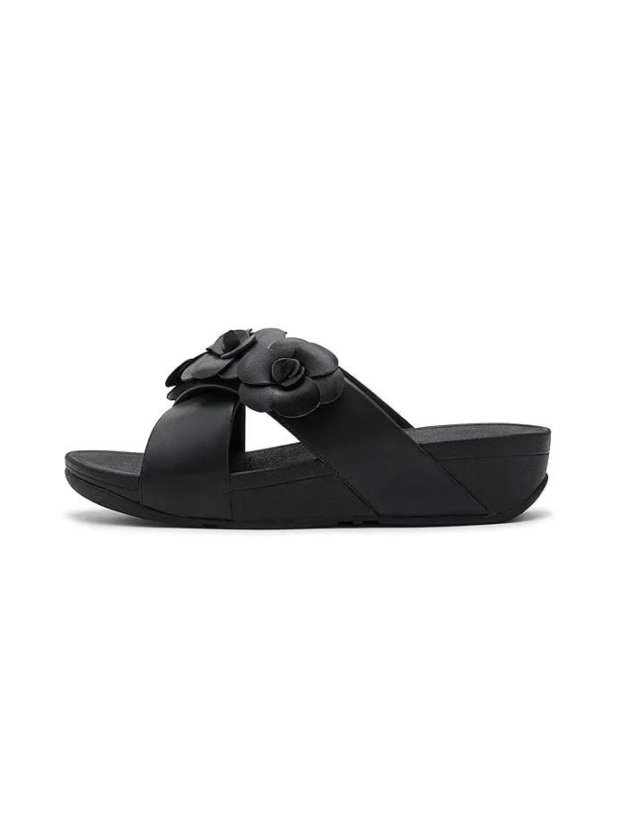 Шлепанцы с цветочным дизайном Lulu Flower Cross FitFlop — изображение 4 из 4, черный