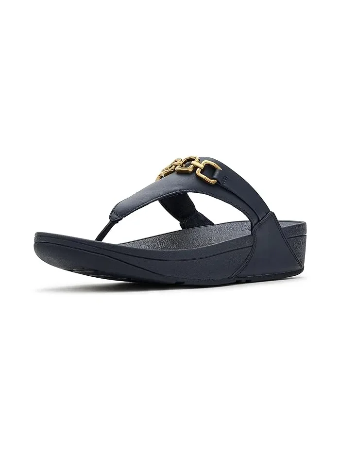 Шлепанцы Lulu Square-Chain Leather Toe-Post FitFlop