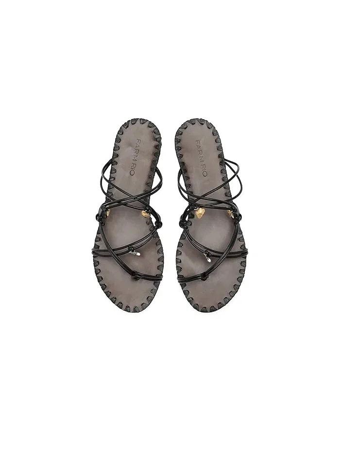 Сандалии с ремешками Sea Flat Sandals FARM Rio — изображение 2 из 4, черный