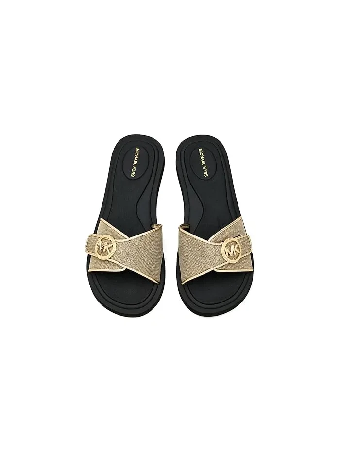 Сандалии с логотипом MK Pool MICHAEL Michael Kors — изображение 2 из 4, бледный золотистый