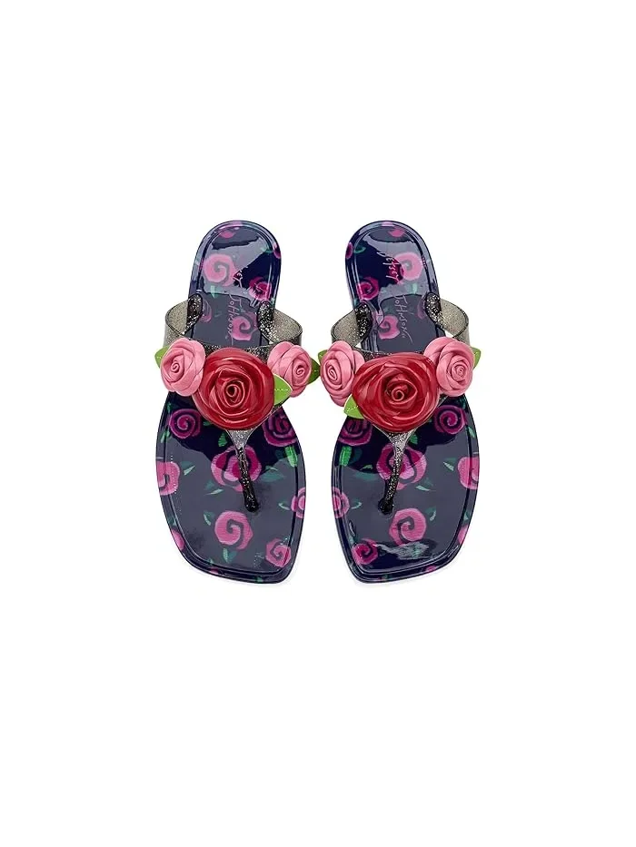 Сандалии с цветочным принтом Trenten Blue by Betsey Johnson — изображение 2 из 4, черный розовый