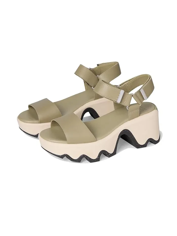 Босоножки на каблуке Kinetic Aura Y-Strap SOREL, Dusty Twill/Gum 18 — изображение 1 из 4, каучук